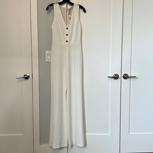 Alice + Olivia white wide-leg jumpsuit